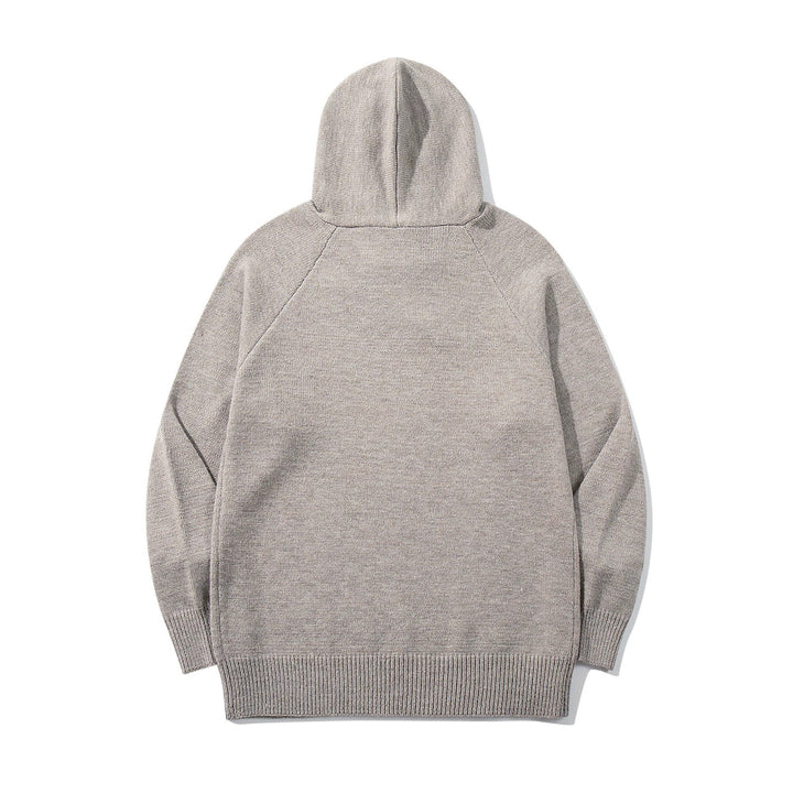 Unisex Strick-Kapuzenpullover mit Raglanärmeln und breitem Rippenbund Drune