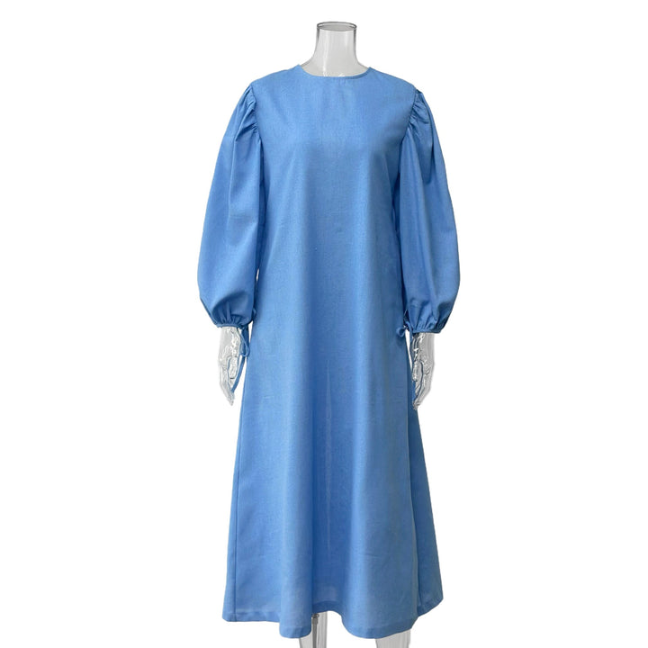 Damen Midikleid mit voluminösen Puffärmeln und elegantem Schnitt Drune