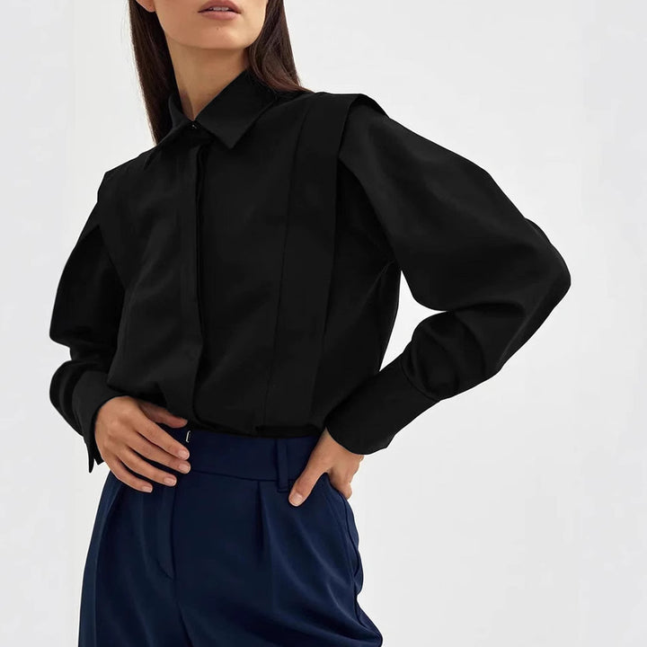 Damen Elegante Bluse mit Puffärmeln und hochwertigem Stoff Drune