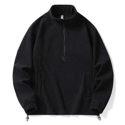 Herren Hochwertiger Fleece-Pullover mit Stehkragen
