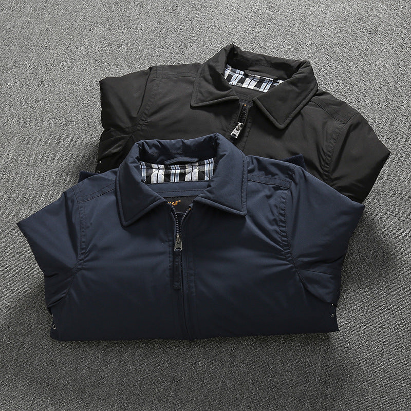 Herren Übergangsjacke im Harrington-Stil mit gesteppter Innenfütterung und Rippbündchen Drune