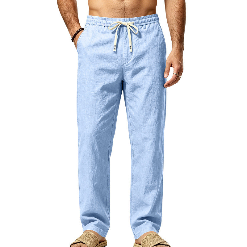 Herren Leichte Relax-Hose mit elastischem Bund, Kordelzug und aufgesetzter Cargotasche Drune