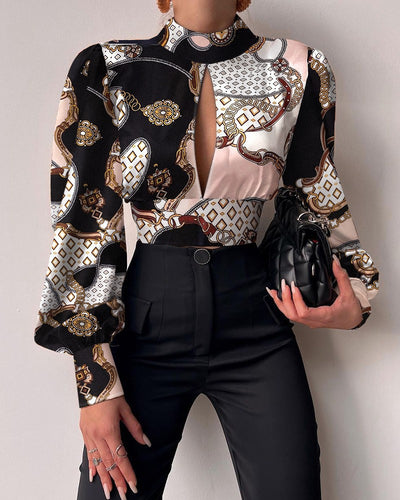 Damen modische Bluse mit grafischem Design Drune