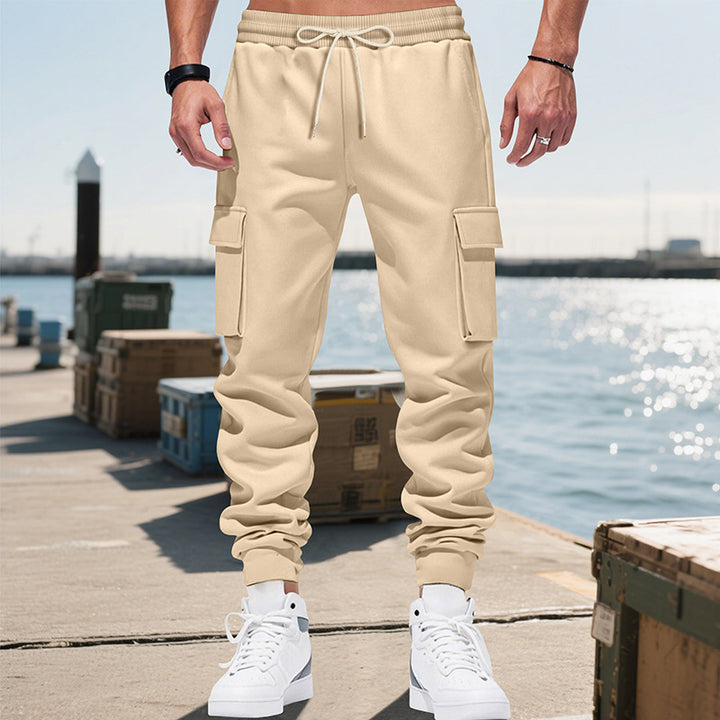 Herren nan Cargo-Jogginghose mit mehrfachen Cargotaschen und elastischem Bund Drune