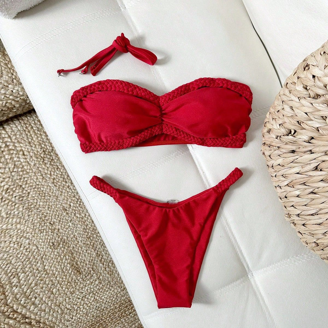 Damen Bandeau-Bikini mit geflochtenen Akzenten Drune