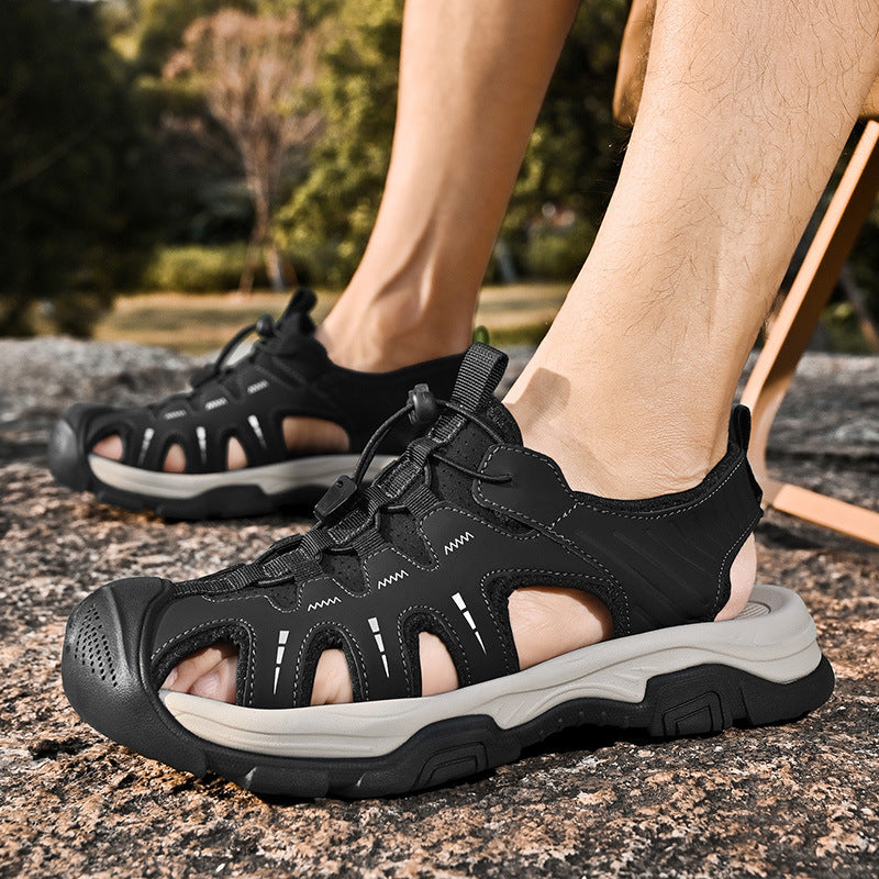 Herren Sportliche Outdoor-Sandalen mit rutschfester Sohle und verstellbarem Riemen Drune