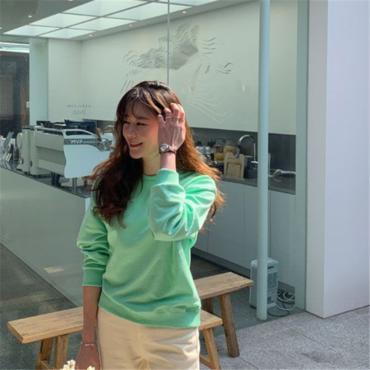 Damen lässiger Pullover mit hohen Ärmeln Drune