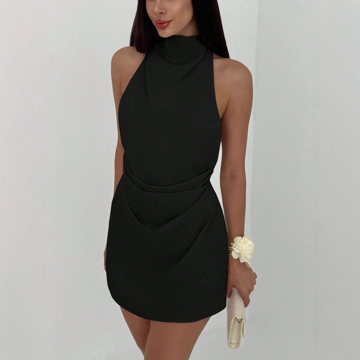 Damen Skaterkleid mit hohem Kragen und figurbetontem Schnitt Drune