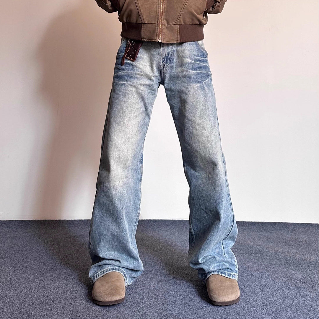 Herren Lässige Weite Jeans Drune