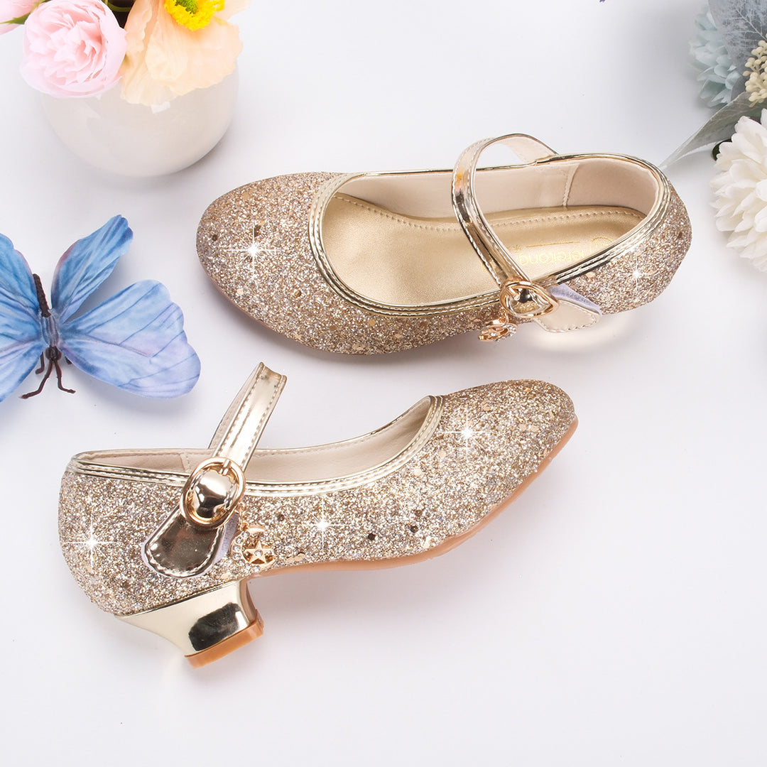 Mädchen Glitzernde Mary Jane Schuhe mit dekorativer Schnalle Drune