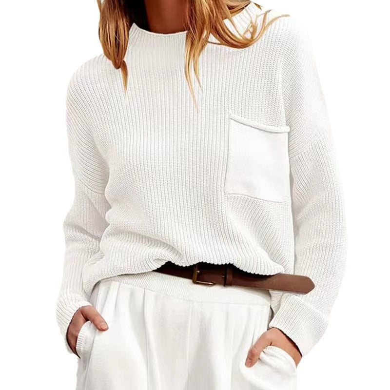 Damen lässiger Pulli mit feiner Rippstruktur und komfortablem Schnitt Drune