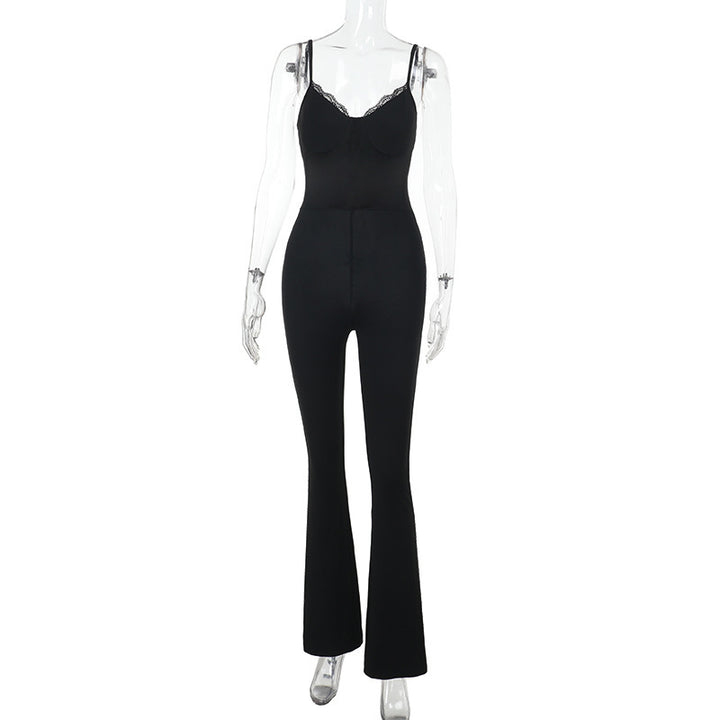 Damen Eleganter Bodysuit mit verführerischem Spitzenbesatz und figurbetontem Schnitt Drune