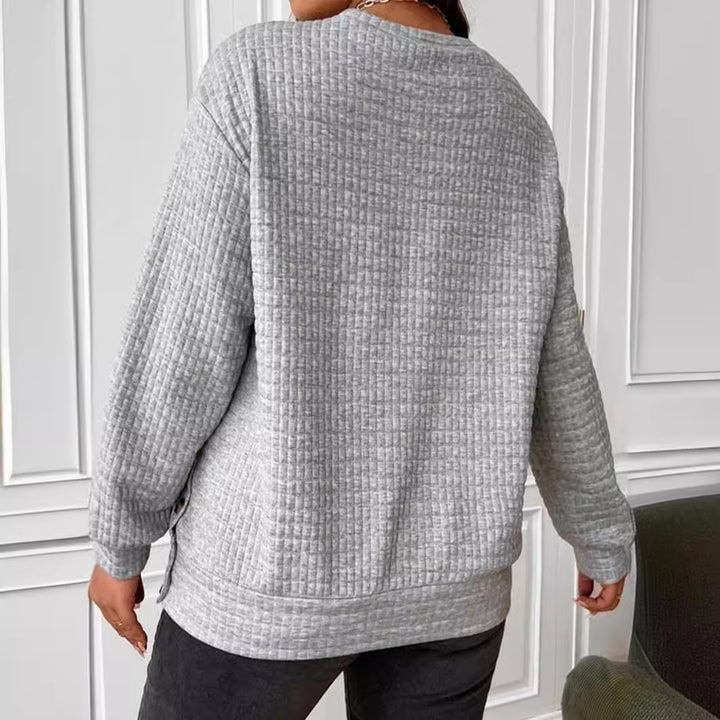 Damen lässiger Sweatshirt mit strukturiertem Design Drune