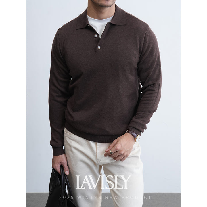 Herren Modischer Grobstrick Pullover mit Stehkragen Drune