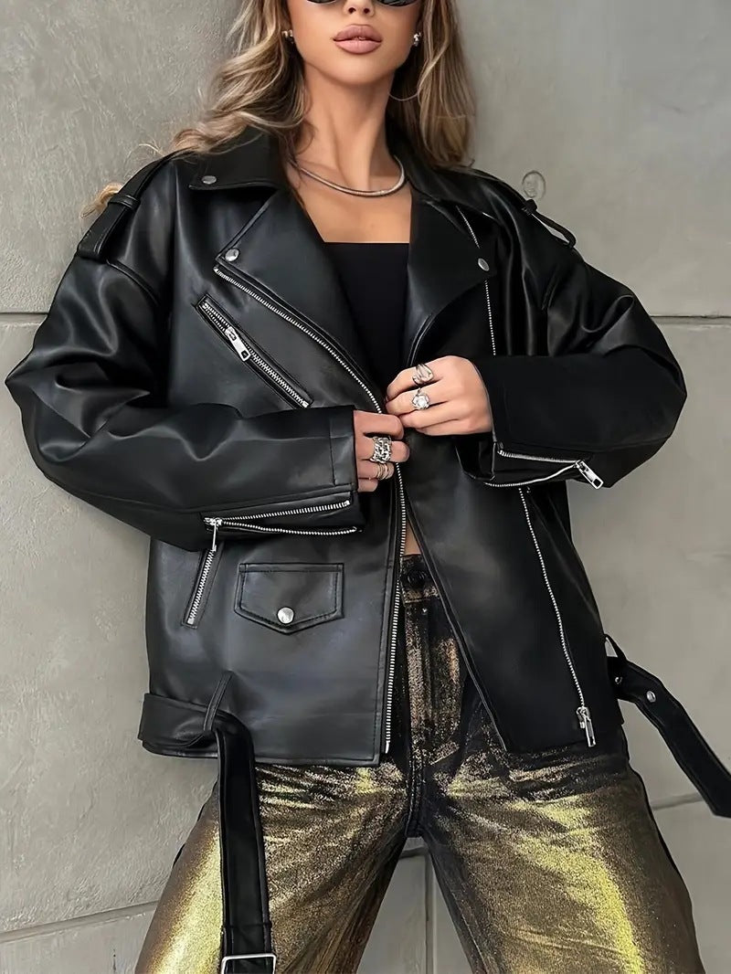 Drune | Oversized Lederjacke für Frauen