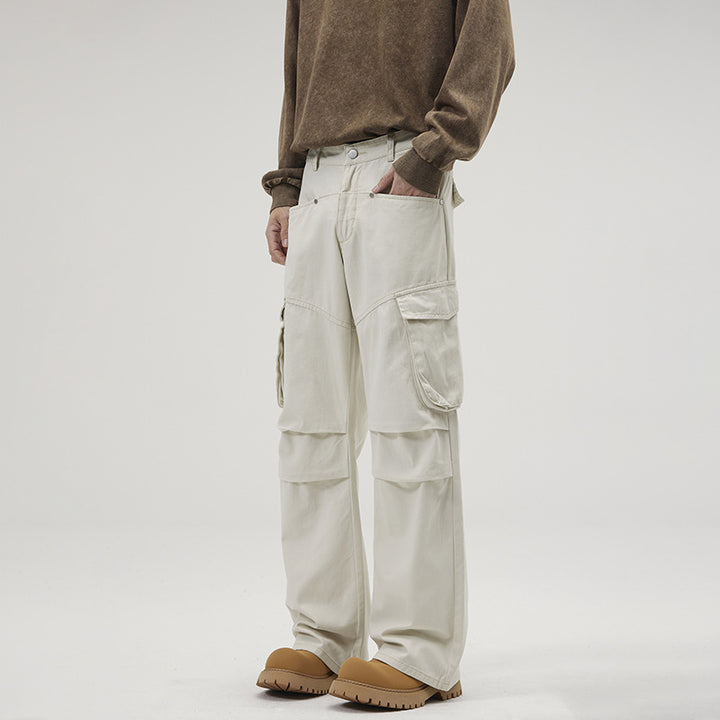 Herren Weite Utility-Cargo-Hose mit Klappentaschen und verstärkten Kniepartien Drune