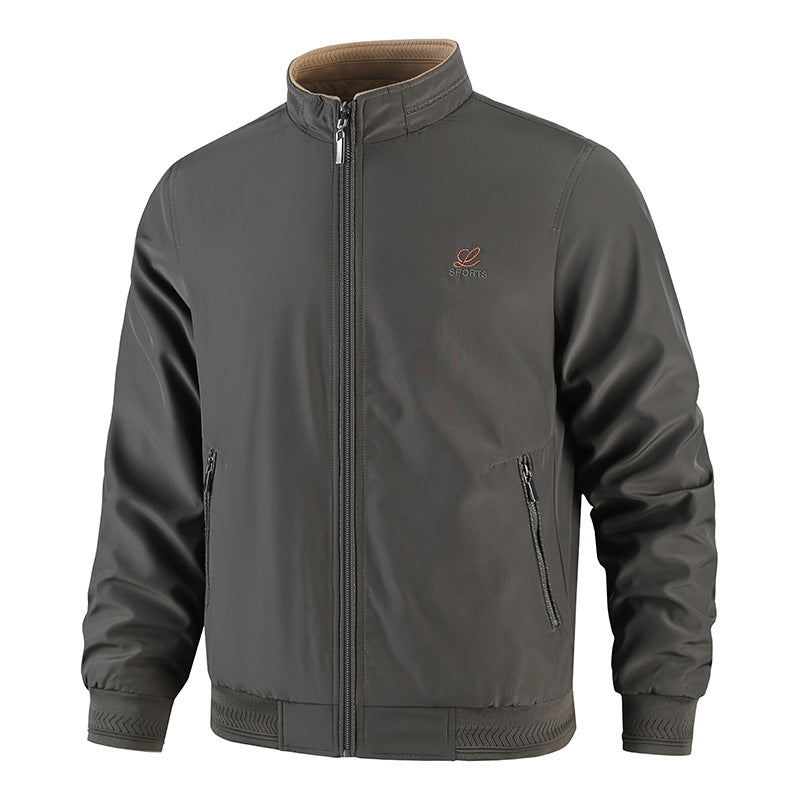 Herren Modische Freizeitjacke mit hohem Stehkragen und praktischen Taschen Drune