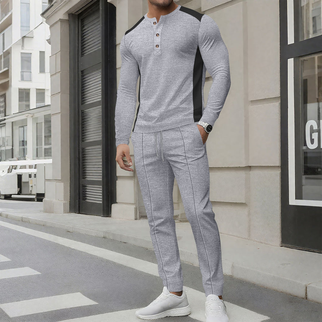 Herren Sportanzug mit moderner Knopfleiste und atmungsaktivem Material Drune