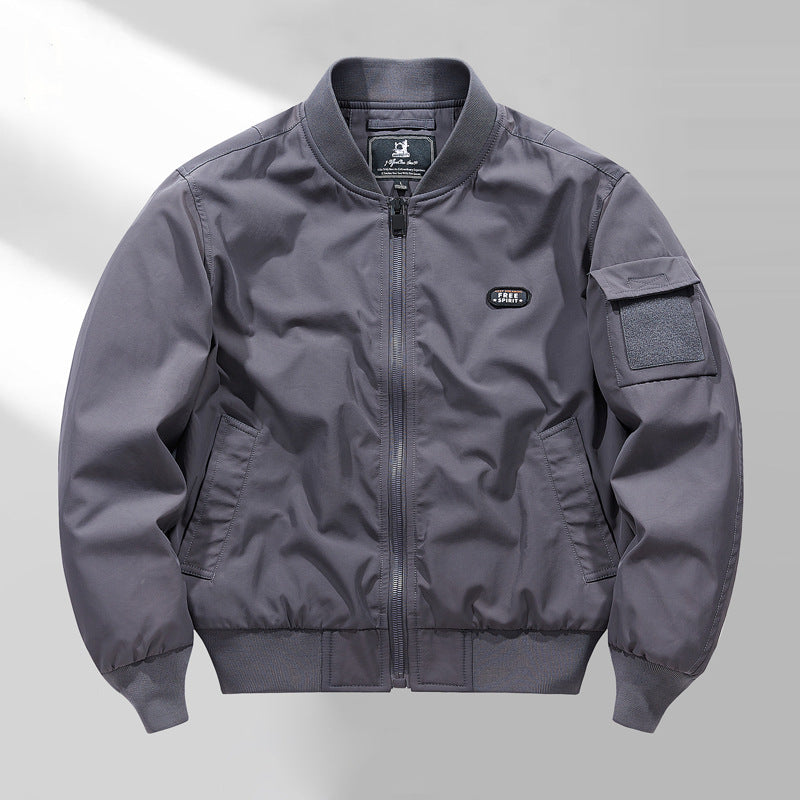 Herren Flieger‑Bomberjacke mit Ärmel‑Utilitytasche, windabweisendem Baumwollmix und Rippbündchen Drune