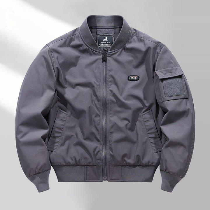 Herren Flieger‑Bomberjacke mit Ärmel‑Utilitytasche, windabweisendem Baumwollmix und Rippbündchen Drune