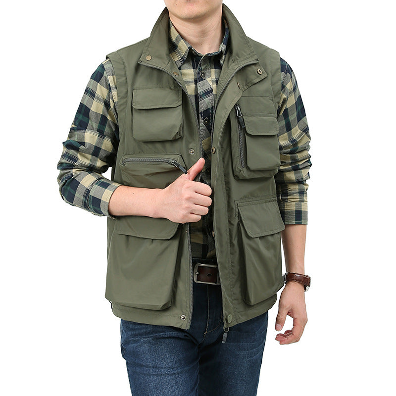 Herren Angler- und Fotoweste mit vielseitigen Taschen und praktischem Verschluss Drune