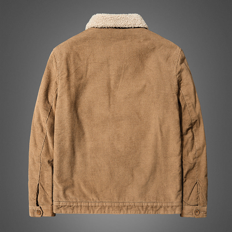 Herren Bequeme Cordjacke mit Teddyfutter Drune