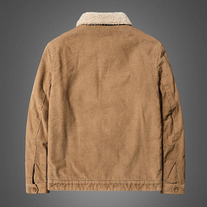 Herren Bequeme Cordjacke mit Teddyfutter Drune