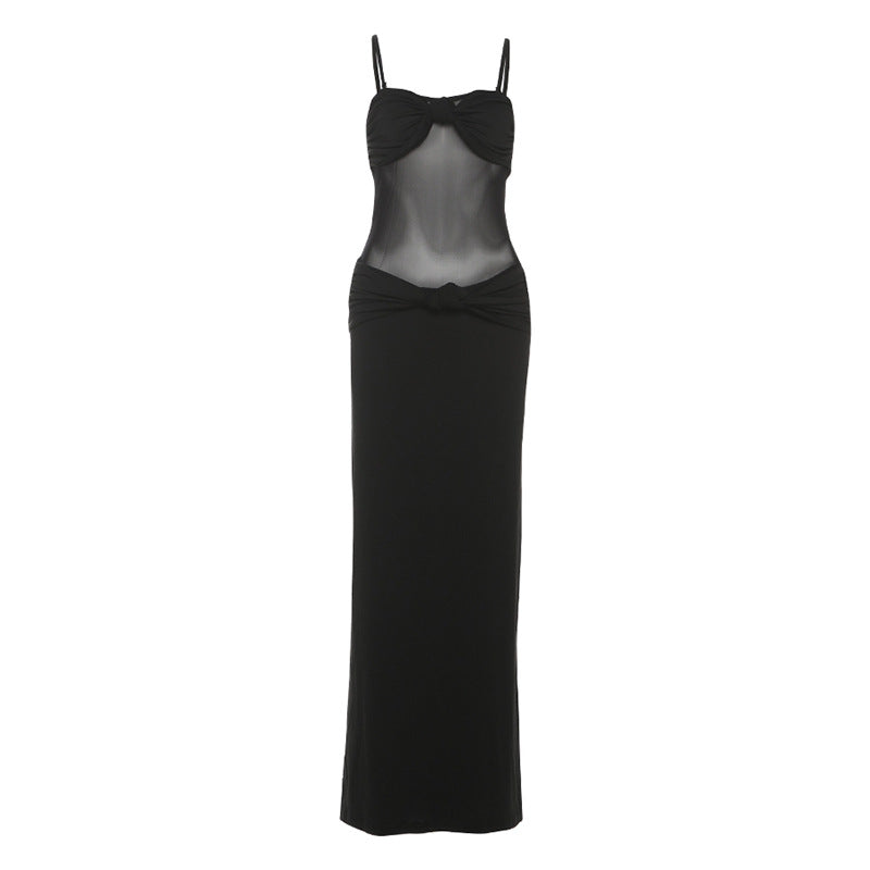 Damen Maxi Strandkleid mit raffiniertem Bustier-Design und elastischem Bund Drune