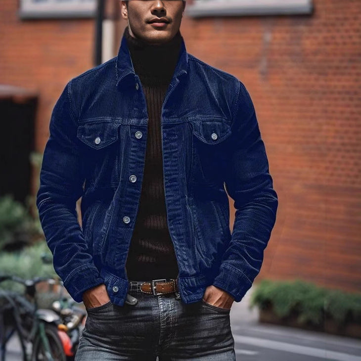 Herren Cordjacke im modernen Design mit praktischen Brusttaschen Drune