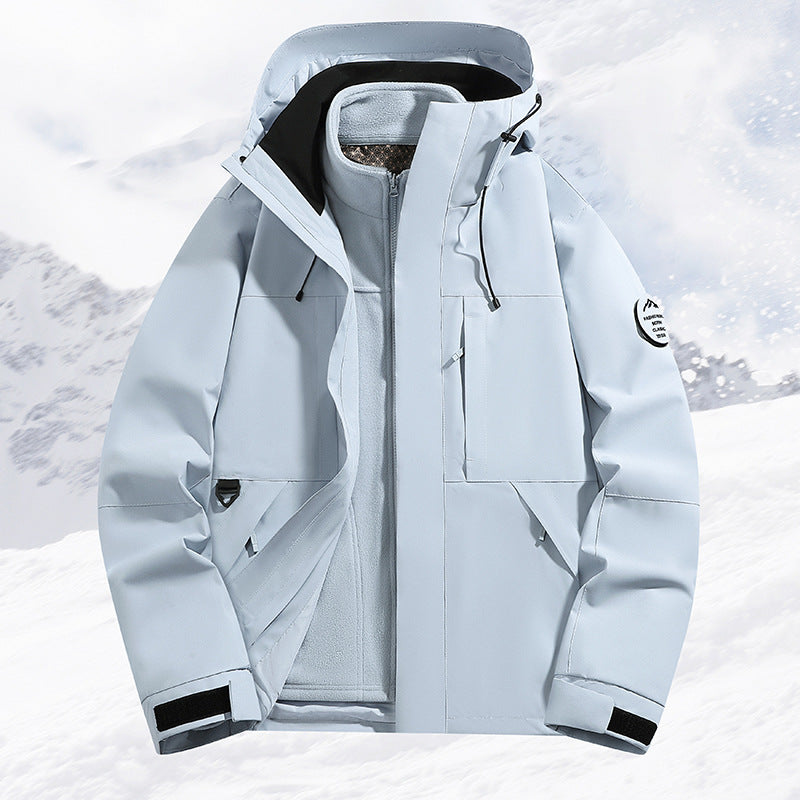 Herren mehrlagige Schneesportjacke mit atmungsaktiver Membran und verstellbarer Kapuze Drune