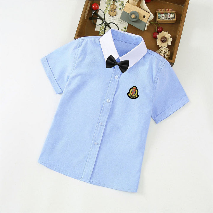 Jungen Elegantes Kurzarmhemd mit Fliege Drune