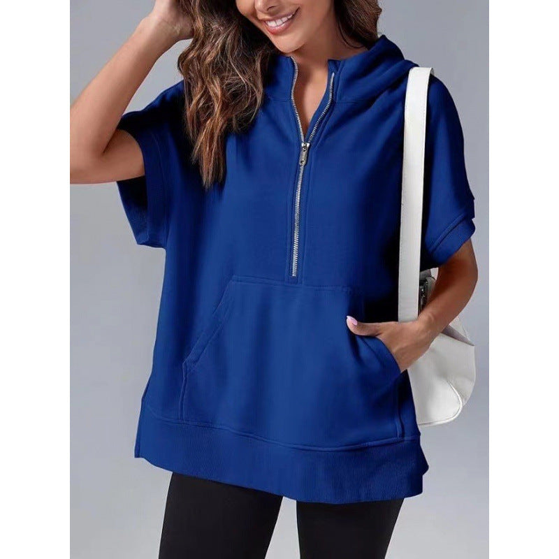 Damen Lässiger Kapuzenpullover mit Reißverschluss und praktischen Taschen Drune