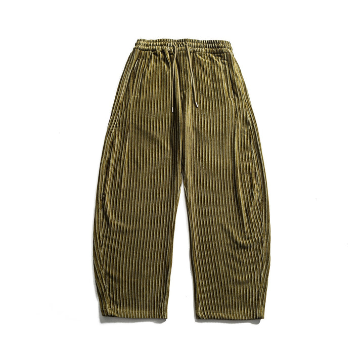 Damen Weite Plissee-Hose mit elastischem Bund und Tunnelzug Drune