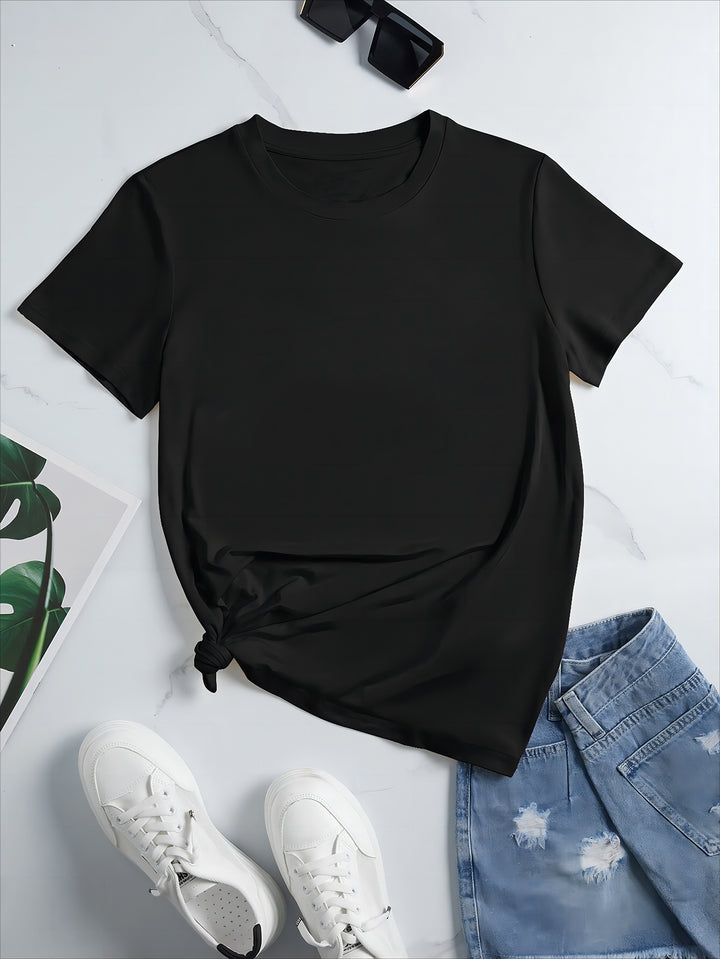 Damen oversized Baumwoll-T-Shirt mit geradem Schnitt und minimalistischem Design Drune