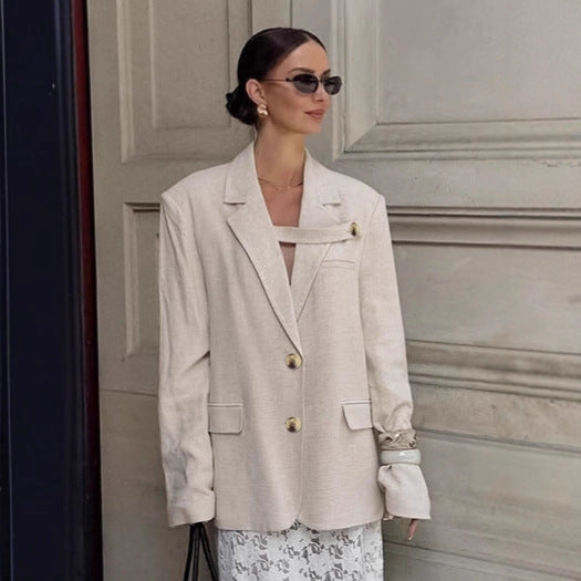 Damen Eleganter Oversized Blazer mit einzigartigem Detail Drune