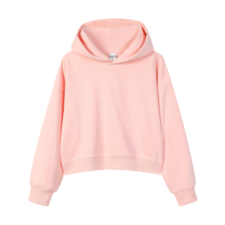 Damen modischer cropped Hoodie mit weitem Schnitt Drune