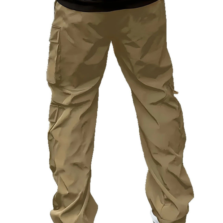 Herren Weite Cargo-Jogginghose mit multifunktionalen Taschen, Reißverschlussdetail und Kordelzugbund Drune