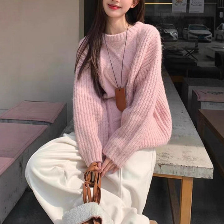 Damen Kuscheliger Oversized Pullover aus feinem Strick Drune