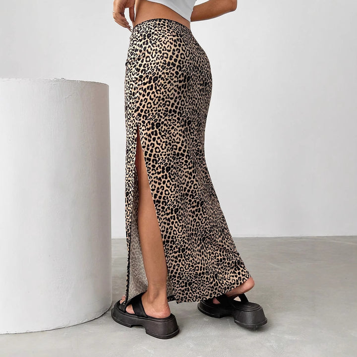 Damen Eleganter Maxirock mit hohem Schlitz Drune