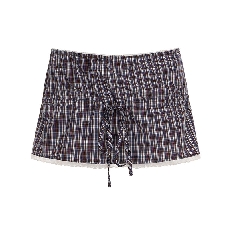 Damen Freizeithose mit Kordelzug und kariertem Design Drune