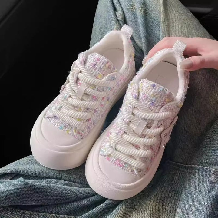 Damen Elegante und bequeme Sneakers mit glitzerndem Sternen-Detail Drune