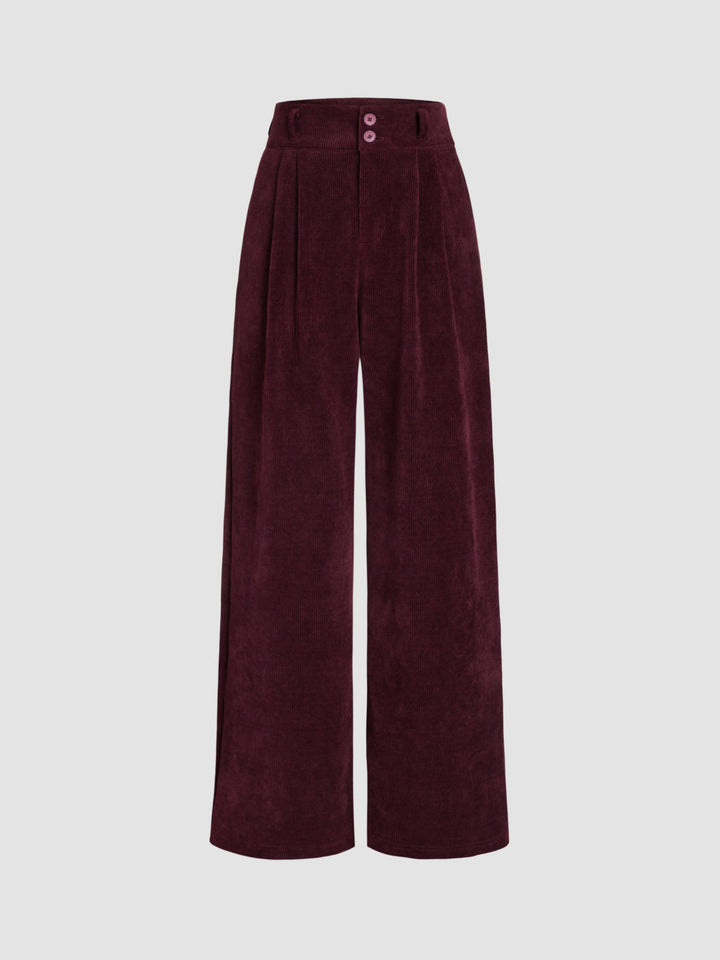 Damen Elegante und Weit geschnittene Cordhose Drune