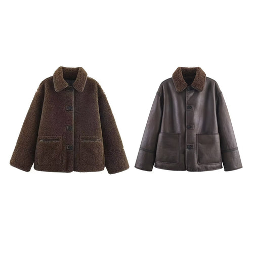 Damen 70+ Teddy‑Fleece‑Jacke im Oversize‑Cocoon‑Schnitt Drune
