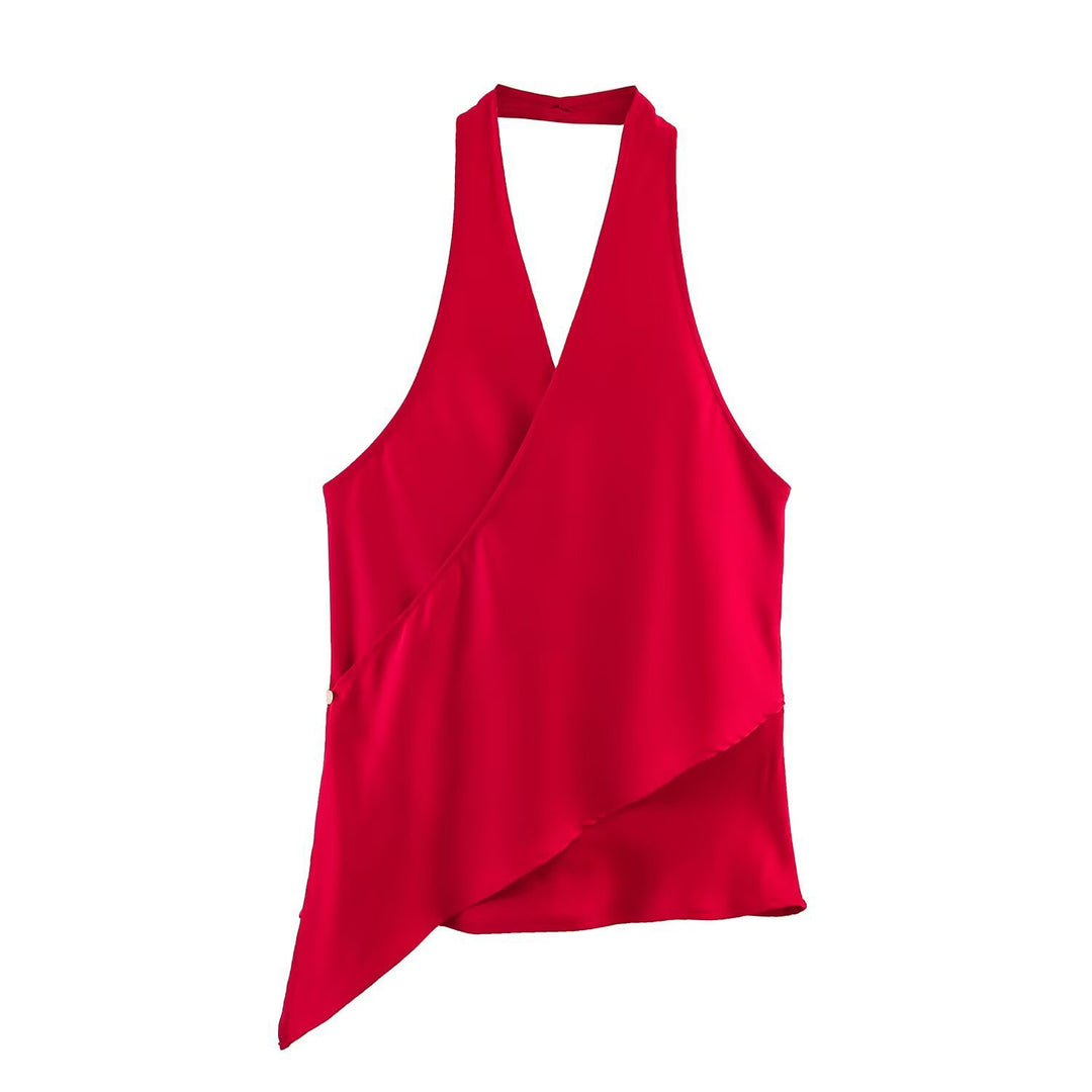 Damen Wickelbluse mit V-Ausschnitt Drune