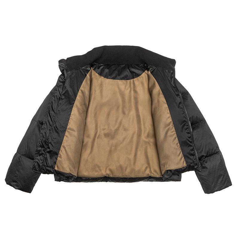 Damen Kurz geschnittene leichte Thermo-Pufferjacke mit Stehkragen und Zwei-Wege-Reißverschluss Drune