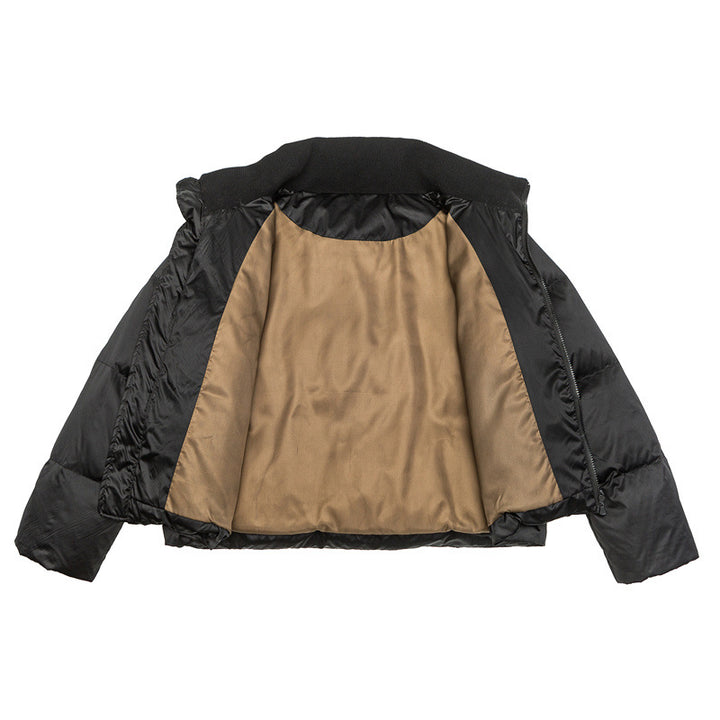 Damen Kurz geschnittene leichte Thermo-Pufferjacke mit Stehkragen und Zwei-Wege-Reißverschluss Drune