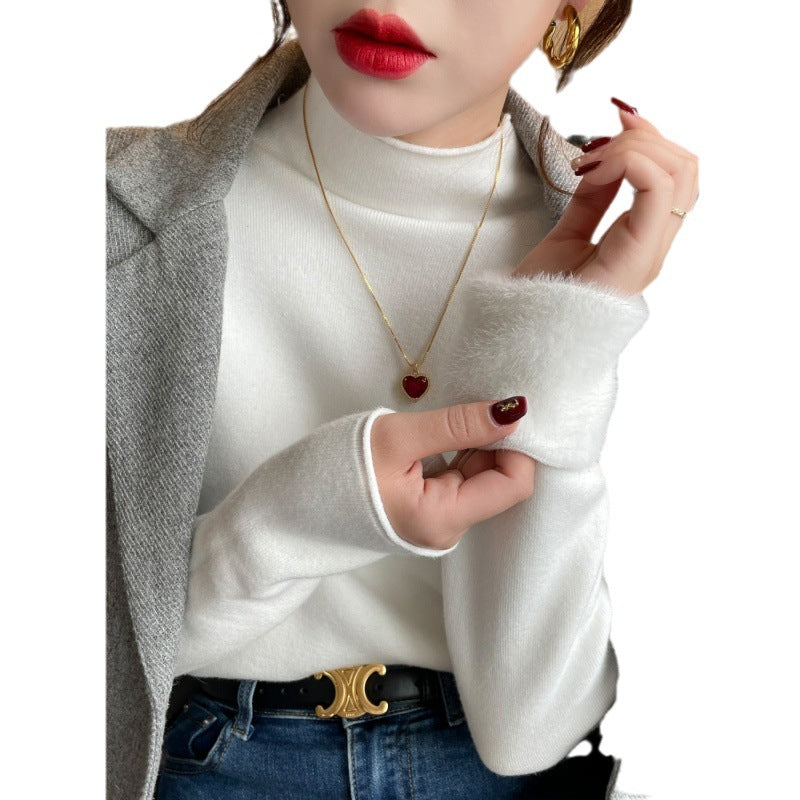 Damen Eleganter Rollkragenpullover aus weichem Material Drune
