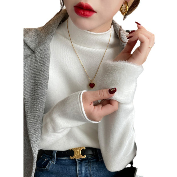 Damen Eleganter Rollkragenpullover aus weichem Material Drune