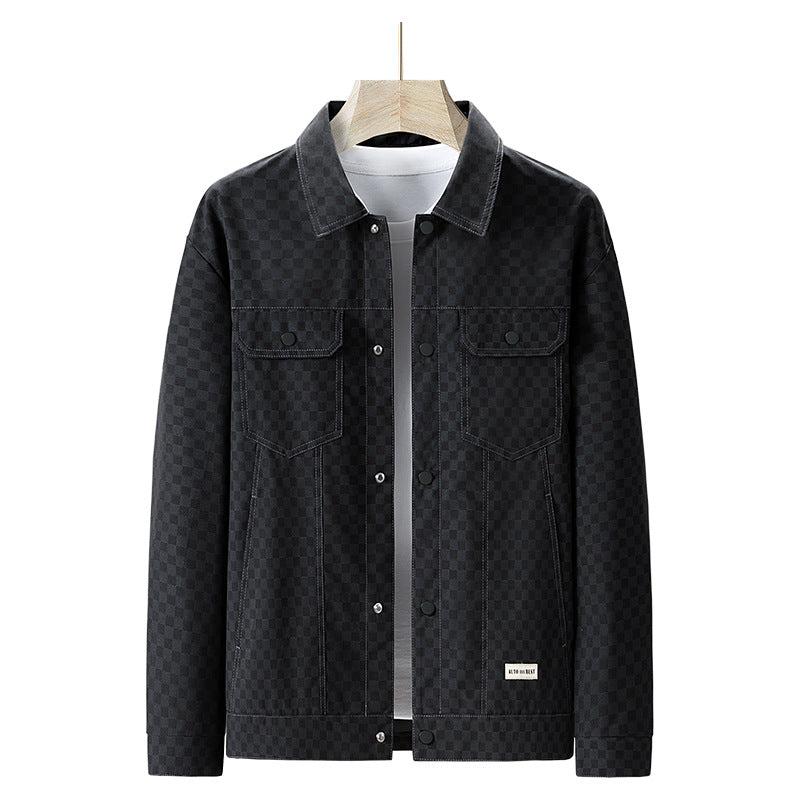 Herren Modische Checks-Jacke Drune
