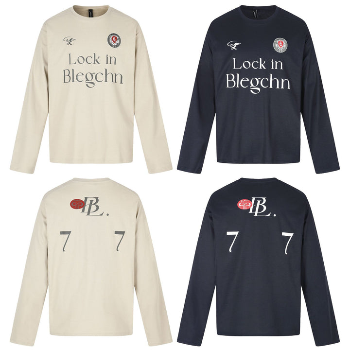 Unisex Rundhals-Sweatshirt mit großflächigem Typo-Print und gesticktem Emblem Drune